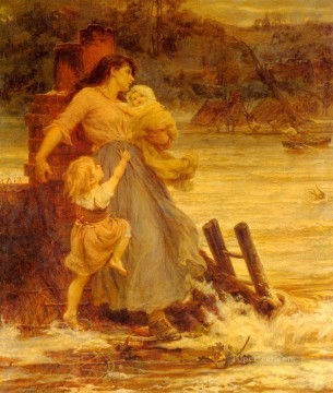 Frederick Morgan Painting - A Flood rural family Frederick E Morgan